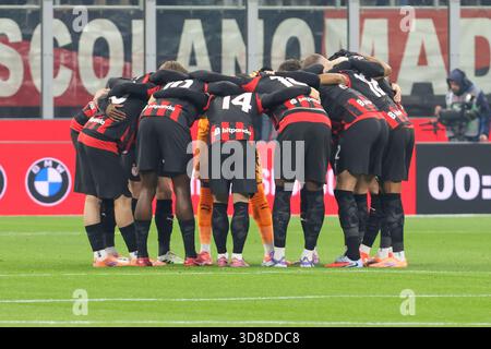 Milano, Italia. 29 novembre 2025. ac milan prima della partita di serie A tra Milano e Lazio allo stadio Giuseppe Meazza di Milano, November29 2025 Sport - calcio. (Foto di Antonio Saia) credito: Christian Santi/Alamy Live News Foto Stock