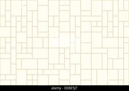 Motivo astratto geometrico monocromatico con rettangoli, illustrazione vettoriale senza cuciture in colori neutri, design astratto di forme, perfetto per i tessuti, Illustrazione Vettoriale