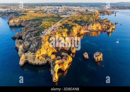 Ponta da Piedade, Lagos, Distretto di Faro, Europa Foto Stock