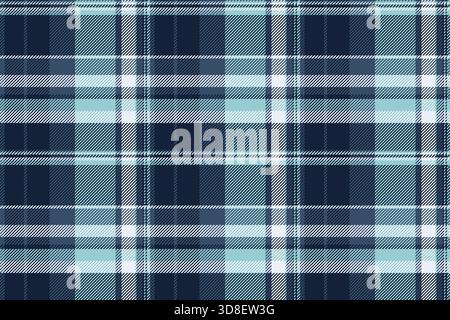 Motivo a scacchi grunge, sfondo vettoriale tartan mockup. Tessuto senza cuciture a quadri con texture tribale e tavolozza di colori scuri e blu. Illustrazione Vettoriale