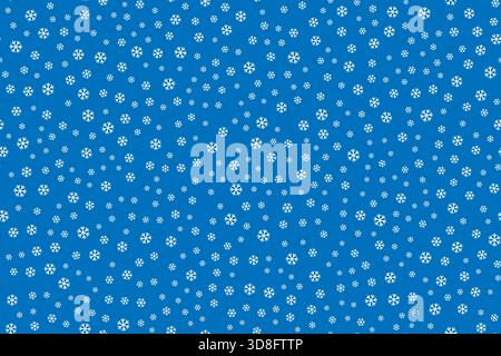 Motivo blu senza cuciture con fiocchi di neve Illustrazione Vettoriale