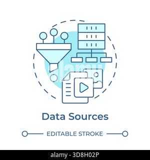 Icona Concept blu morbido delle origini dati Illustrazione Vettoriale