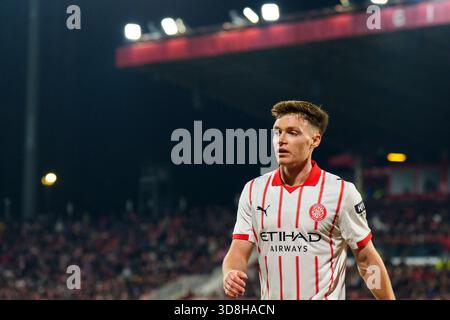 Girona, Spagna. 30 novembre 2025. Tsygankov (Girona FC) reagisce durante la partita di calcio della Liga tra il Girona FC e il Real Madrid CF, allo stadio Montilivi il 30 novembre 2025 a Girona, in Spagna. Foto: Siu Wu credito: dpa/Alamy Live News Foto Stock