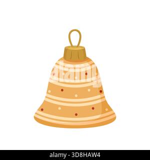 Ornamento natalizio a righe d'oro Illustrazione Vettoriale