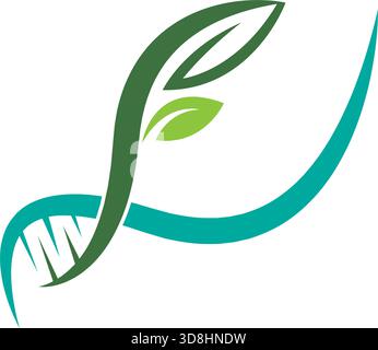 Modello di design del logo DNA Icon Illustrazione Vettoriale