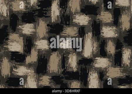 Tratti di pennello orizzontali ruvidi senza cuciture che formano una texture grunge in tonalità terrose, sfondo senza cuciture. Illustrazione Vettoriale