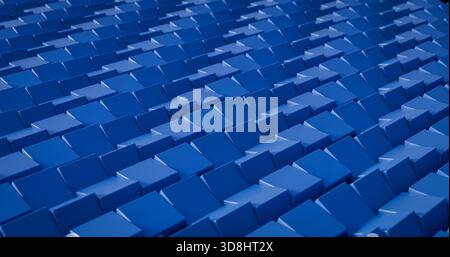 Futuristico motivo a cubo blu: Texture astratta 3D minima Foto Stock