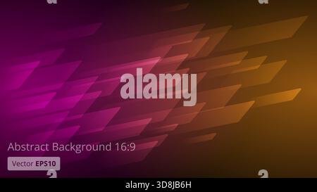 Sfondo astratto viola e arancione con forme geometriche sovrapposte Illustrazione Vettoriale