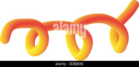 Tubo intrecciato Vibrant Abstract con sfumatura giallo arancione su bianco Illustrazione Vettoriale