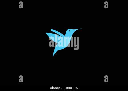 Design minimalista con logo Abstract Bird su sfondo bianco Illustrazione Vettoriale