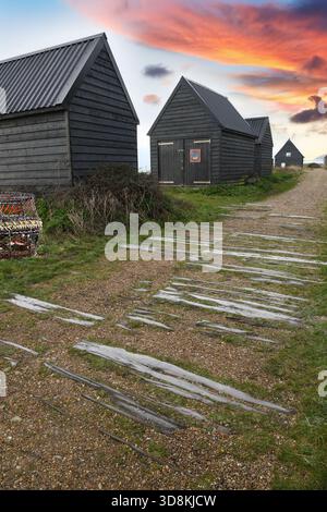 Autunno sulla spiaggia dei pescatori Foto Stock