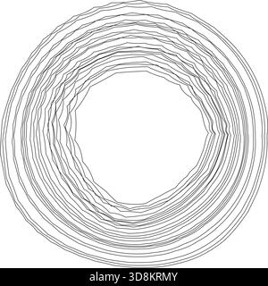 Un design con due anelli a spirale intrecciati per creare un movimento intricato e dinamico. Illustrazione Vettoriale