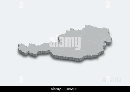 Austria mappa isometrica 3d con regioni di confine mappa isometrica 3d con regioni di confine Illustrazione Vettoriale
