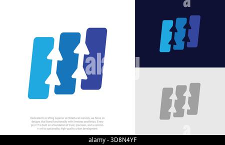 Barre delle frecce di scambio dati Logo Vector. Transazione finanziaria e simbolo di trasferimento digitale. Ideale per il business della tecnologia e della tecnologia finanziaria. Illustrazione Vettoriale