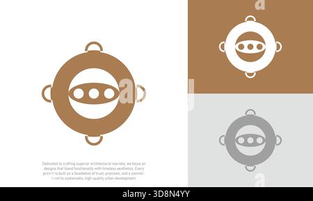 Design moderno e minimalista circolare Logo Security Technology Abstract Illustrazione Vettoriale