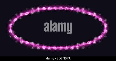 Cornici in mezzitoni rosa, bordi circolari luminosi, motivo rotondo con punti, elemento di design radiale di lusso. Illustrazione Vettoriale