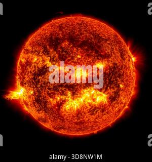 Bagliore solare, visto dallo spazio Foto Stock