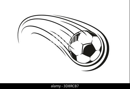 Football, calcio, palla, tiro, percorso di movimento Illustrazione Vettoriale
