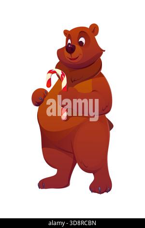 Orsacchiotto di Natale, personaggio divertente di un animaletto Illustrazione Vettoriale
