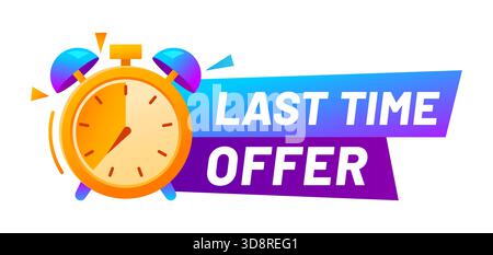 Ultima vendita, icona o etichetta timer sconto Illustrazione Vettoriale