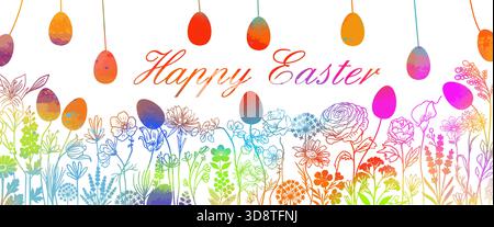 Pasqua con uovo. disegnato a mano. Non ai, illustrazione vettoriale. Illustrazione Vettoriale