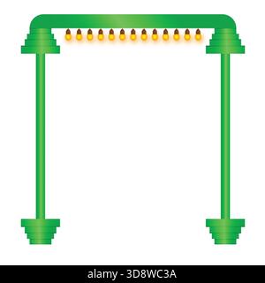 Illustrazione creativa di ponti e lampadine vettoriali che combinano design architettonico con elementi di illuminazione festivi per celebrare decorativi e moderni Illustrazione Vettoriale