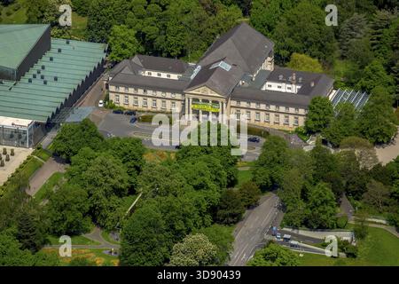 Casinò di Aachen e hotel Pullman Aachen Quellenhof, Eurogress Aachen, giardino termale Aachen, vista sul centro città di Aachen, Aachen, Euregio Mosa-Reno Foto Stock