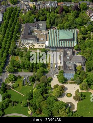 Casinò di Aachen e hotel Pullman Aachen Quellenhof, Eurogress Aachen, giardino termale Aachen, vista sul centro città di Aachen, Aachen, Euregio Mosa-Reno Foto Stock
