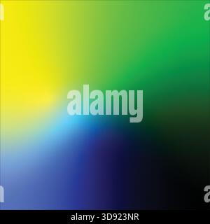 Morbido sfondo sfumato multicolore con sfumature gialle, blu e verde sottile che si fondono perfettamente per un design astratto moderno, grafica digitale e branding Illustrazione Vettoriale