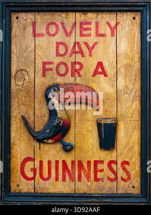 Pubblicità vintage di antiquariato Guinness Foto Stock