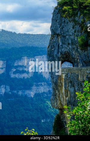 Combe Laval Cliffside Road in estate Foto Stock