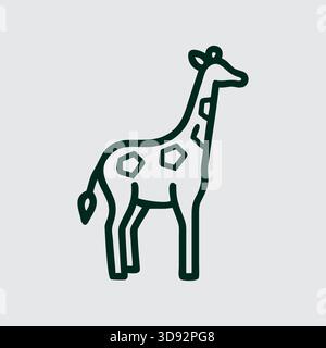 Elegante illustrazione Giraffe con design minimalista per progetti creativi Illustrazione Vettoriale
