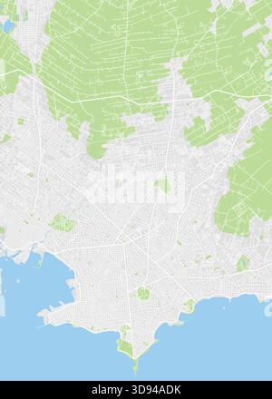 Mappa della città di Montevideo, schema dettagliato a colori, illustrazione vettoriale Illustrazione Vettoriale