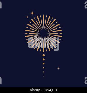 Scintillanti fuochi d'artificio d'oro per Natale e Capodanno. Perfetto per layout e sfondi promozionali. Illustrazione Vettoriale