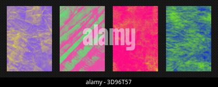 Carta Street art urban punk texture mezzitoni, sovrapposizione grunge e collezione effetto vernice effetto Distressed. Illustrazione Vettoriale