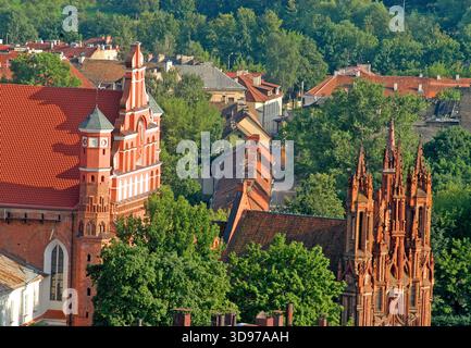 Vista aerea della città vecchia, Vilnius, lituania Foto Stock