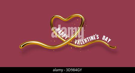 Banner di auguri di buon San Valentino. Illustrazione Vettoriale