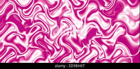 Immagine della texture artistica in tessuto satinato ondulato 3D bianco e magenta sfumato Foto Stock