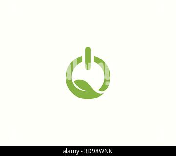 Modello di design con logo Natural Eco Power Illustrazione Vettoriale
