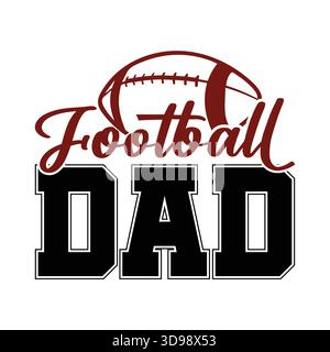 Football Gigi stampa leopardo con calcio marrone, design tipografico della nonna sportiva alla moda per t shirt, felpe con cappuccio, tazze, de Illustrazione Vettoriale