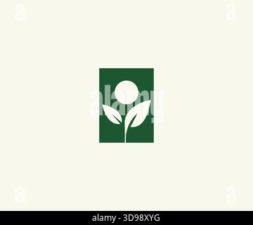 Icona ecologica con logo a foglia umana, stile di vita sano Logo organico uomo a foglia Illustrazione Vettoriale