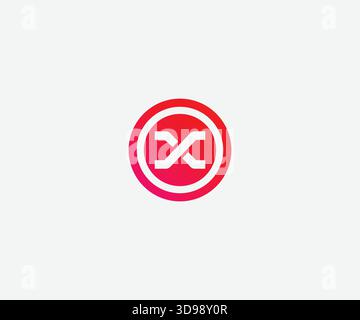 Futuristico modello di design con logo Letter X Illustrazione Vettoriale