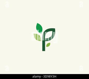 Design con logo Natural Leaf organico Illustrazione Vettoriale