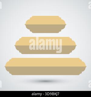 La cornice in stile Vector Thai è decorata in stile thailandese con decorazioni di lusso dorate e ornamenti d'epoca, con arco islamico Illustrazione Vettoriale