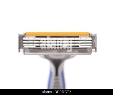 Area efficace del rasoio da rasatura. Isolato su sfondo bianco Foto Stock