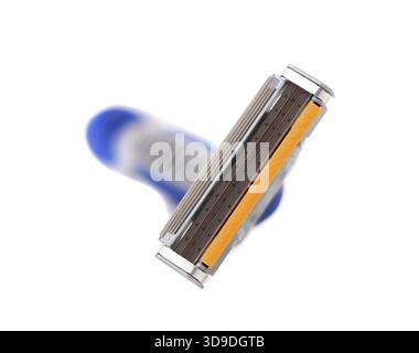 Area efficace del rasoio da rasatura. Isolato su sfondo bianco Foto Stock
