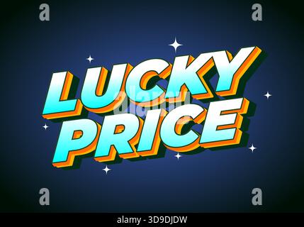 Un design grafico vivace con le parole Lucky Price in audace e colorata tipografia dallo stile moderno Illustrazione Vettoriale