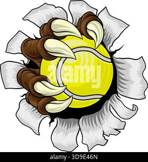 Artiglio da tennis Cartoon Monster Animal Hand Illustrazione Vettoriale