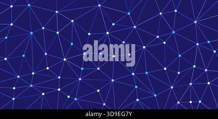 Rete di background geometrico astratto di punti connessi: Concetto di tecnologia e scienza Illustrazione Vettoriale