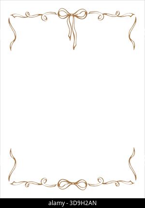 Cornice per biglietti d'auguri, matrimoni e feste di compleanno. Telai disegnati a mano Illustrazione Vettoriale